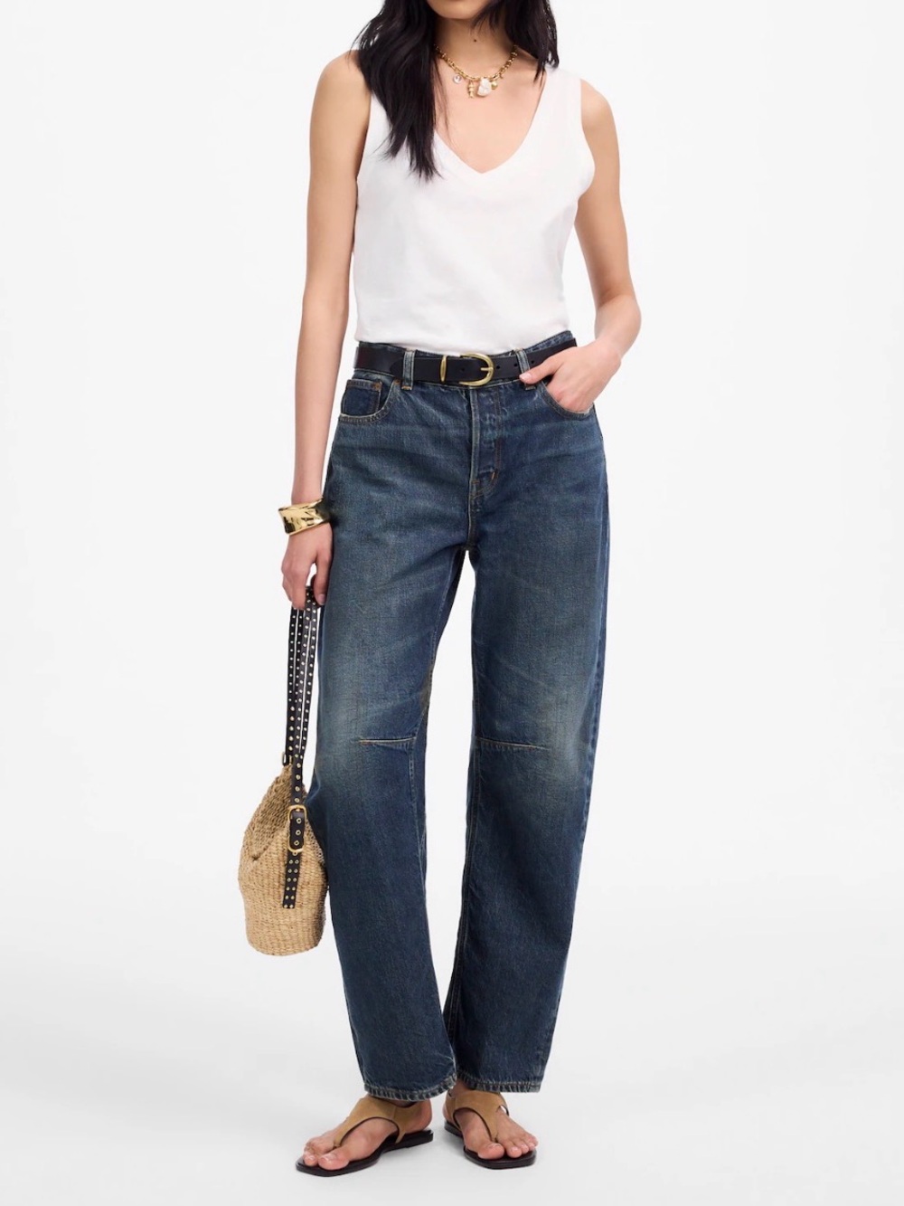 Madewell Petite Darted Barrel Ankle Jean